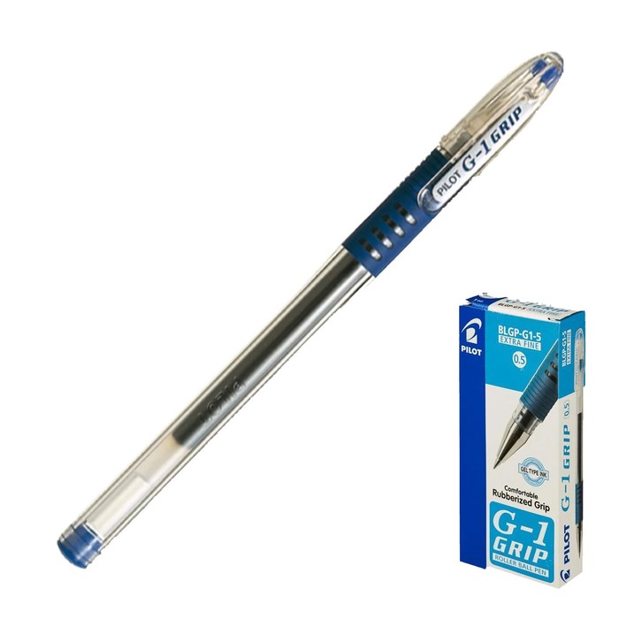 

Ручка гелевая Pilot G1 Grip, узел 0.5 мм, чернила синие, резиновый упор