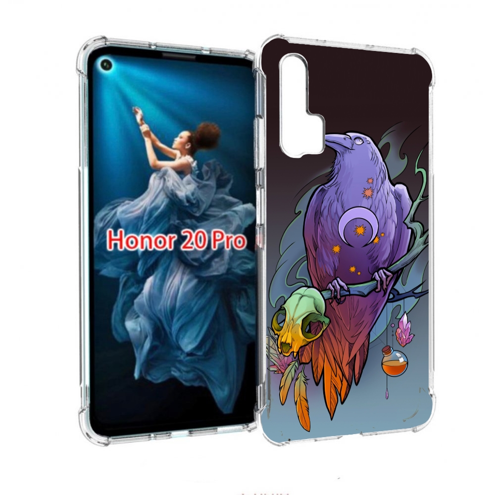 

Чехол бампер MyPads фиолетовый ворон на ветке для Honor 20 Pro п, Прозрачный, Tocco