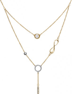

Колье-галстук из золота с фианитом 40 см PLATINA jewelry 07-0211-00-501-1121-38, 07-0211-00-501-1121-38