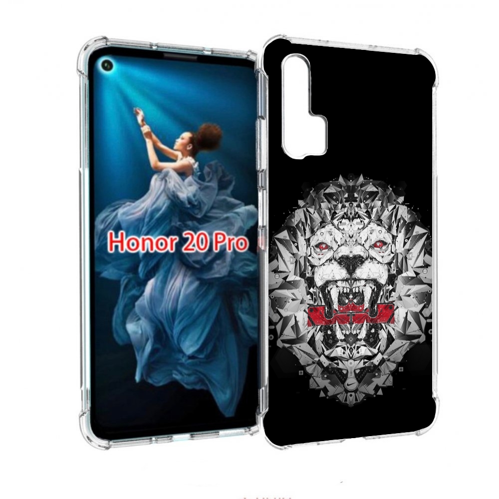 

Чехол бампер MyPads тигр-с-гранями-черно-белый для Honor 20 Pro, Прозрачный, Tocco