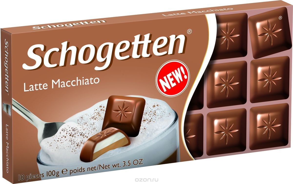 

Молочный шоколад Schogetten Latte Macchiato "Латте Макиато" 100 грамм Упаковка 15 шт
