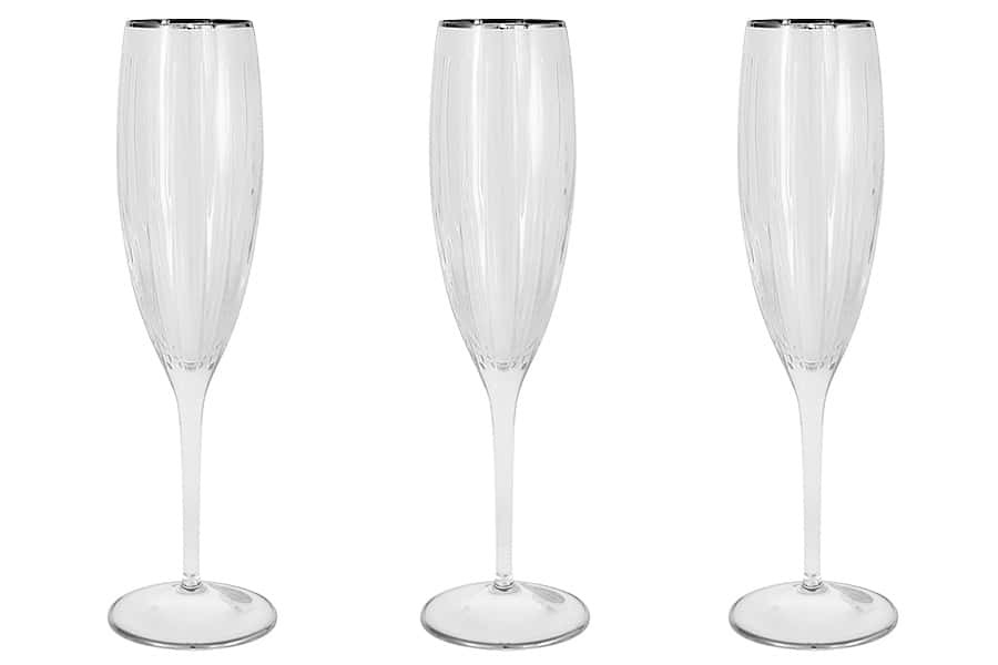 Набор бокалов для шампанского Пиза серебро, 0,15 л. 6 шт. Same Decorazione