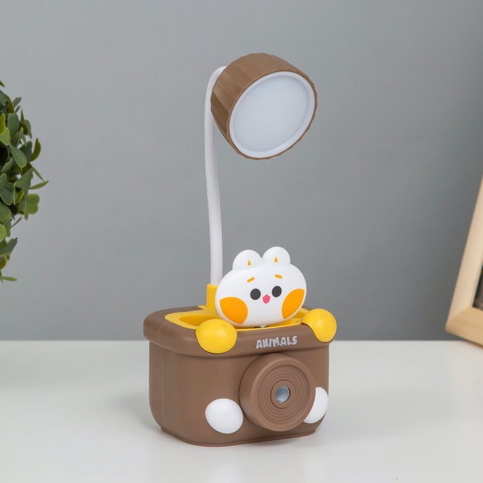 

Настольная лампа с точилкай "Котенок" LED 3Вт USB шоколадный 9,1х8,1х20 см