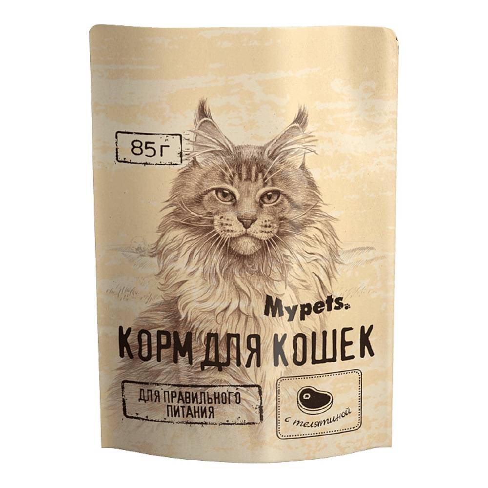 

Влажный корм для кошек MYPETS телятина, 85г, телятина 90 г