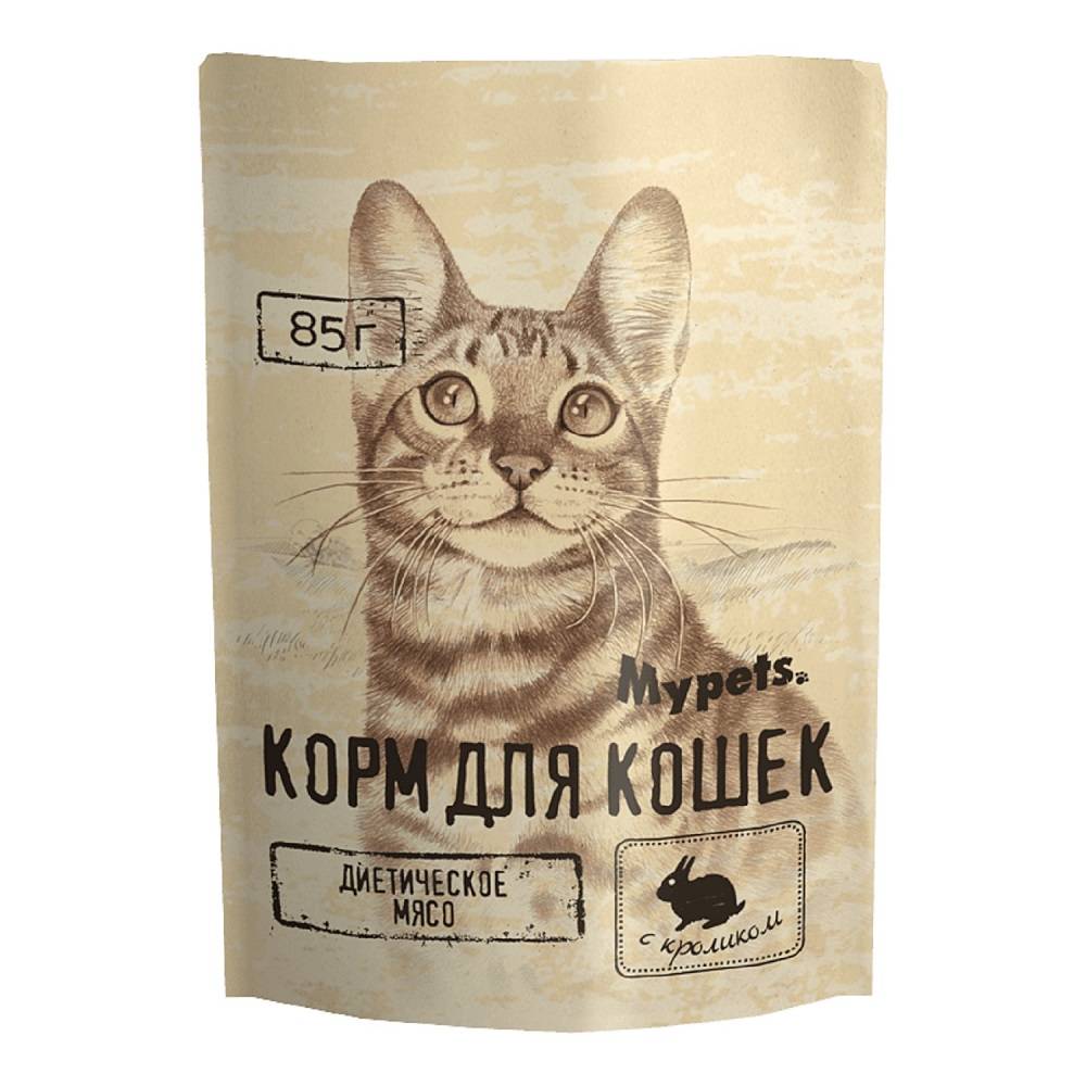 Влажный корм для кошек MYPETS кролик, 85г