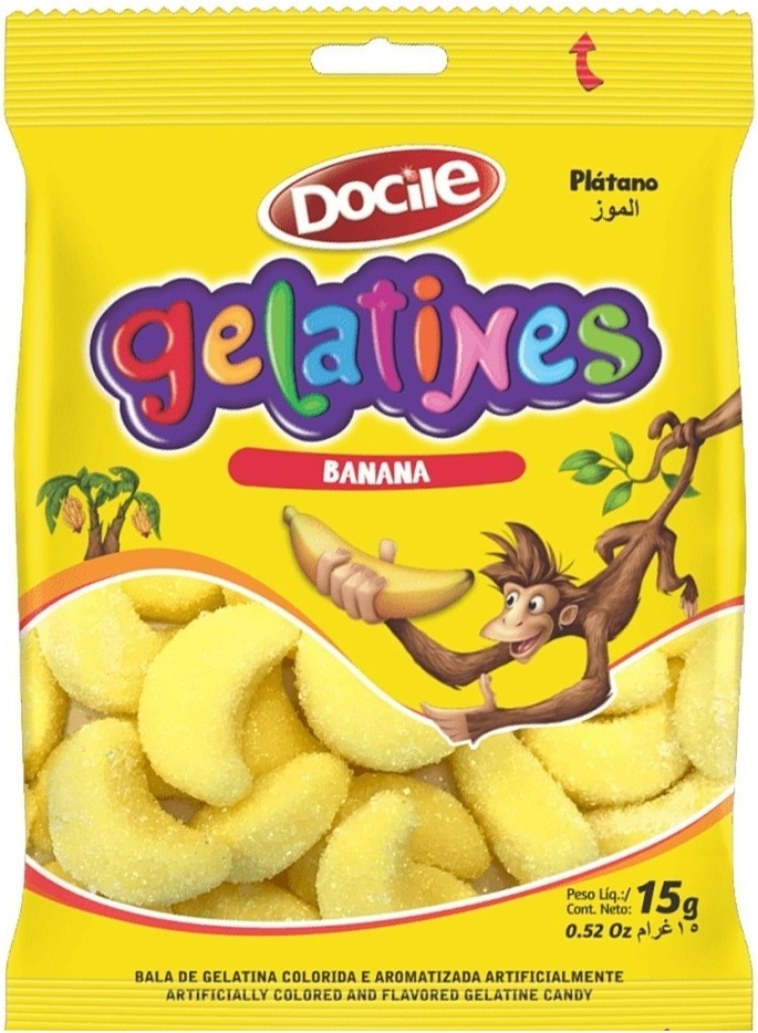 

Мармелад DOCILE Mini со вкусом банана 15 грамм Упаковка 12 шт