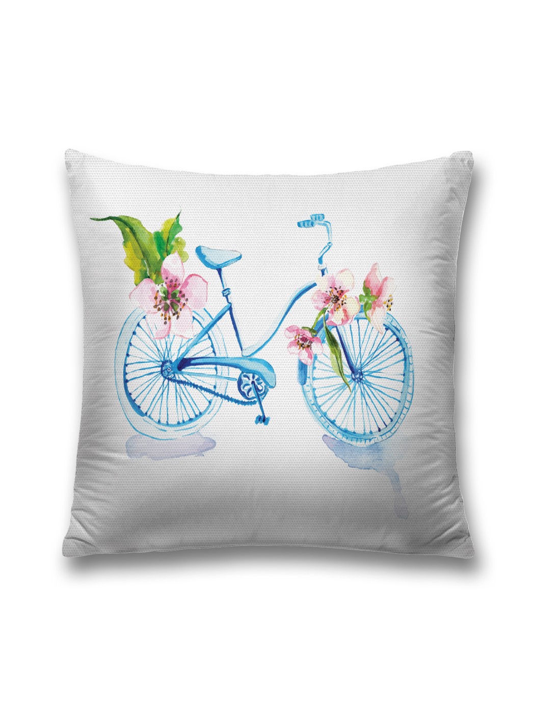 фото Наволочка декоративная joyarty "цветущий велосипед" на молнии, 45x45 см