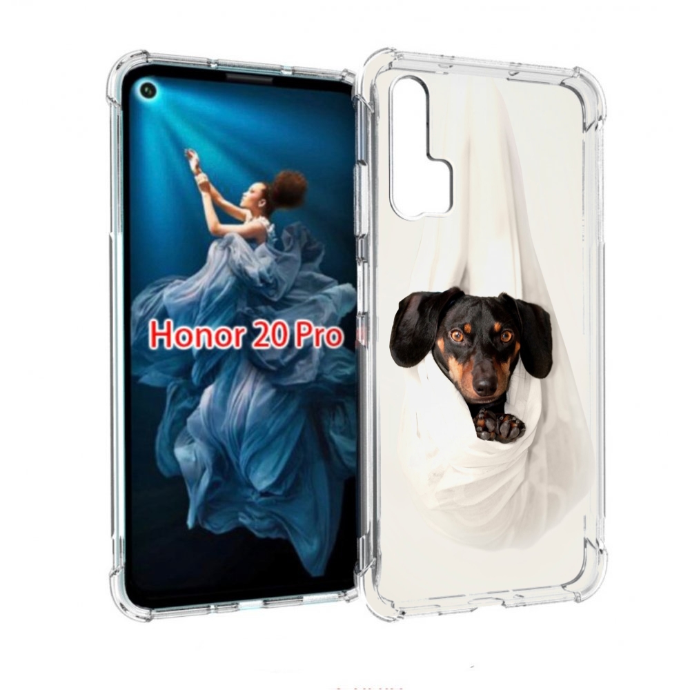

Чехол бампер MyPads такса собака для Honor 20 Pro противоударный, Прозрачный, Tocco