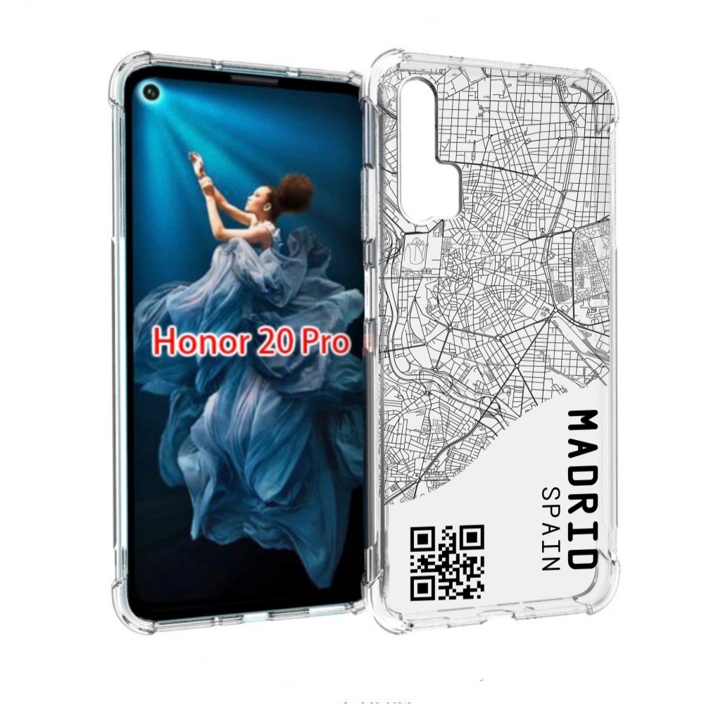

Чехол бампер MyPads схема-мадрид для Honor 20 Pro противоударный, Прозрачный, Tocco
