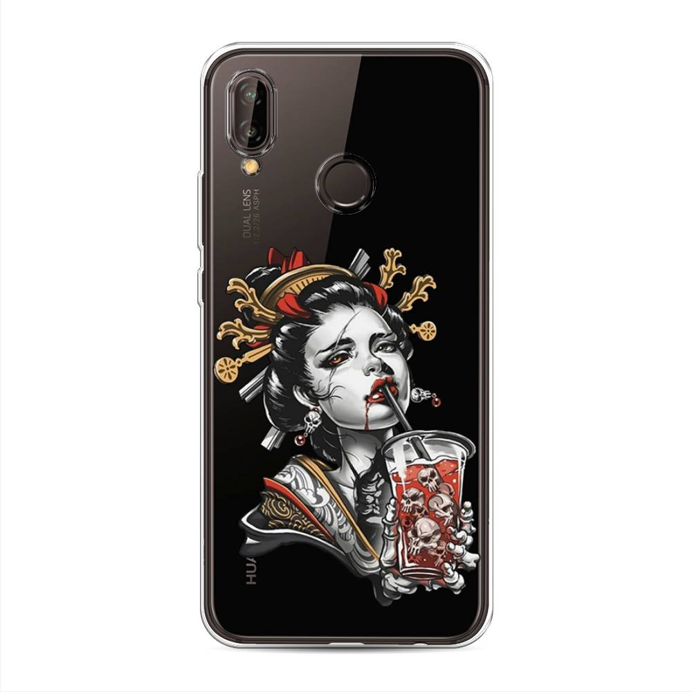 

Чехол на Huawei Nova 3 "Опасная гейша", Красный;черный;серый, 66150-4