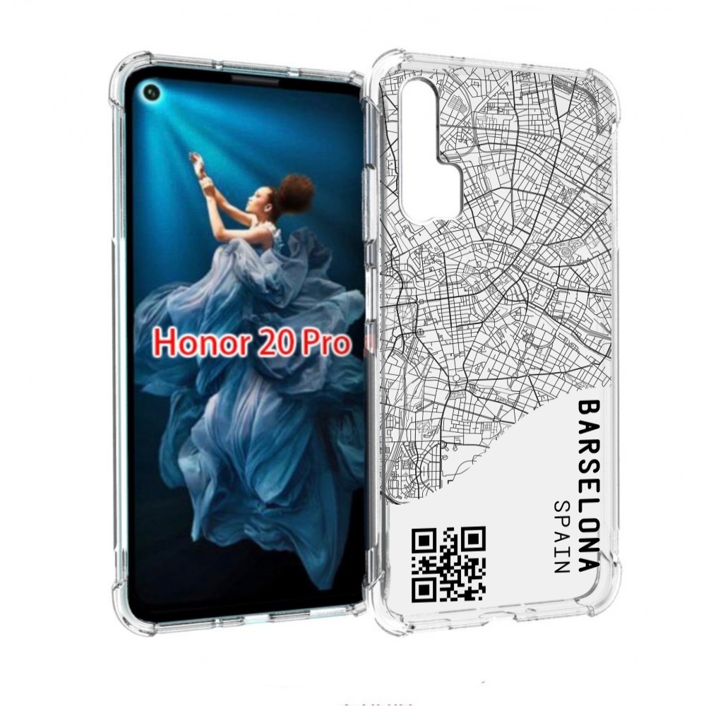 

Чехол бампер MyPads схема-барселона для Honor 20 Pro противоударный, Прозрачный, Tocco