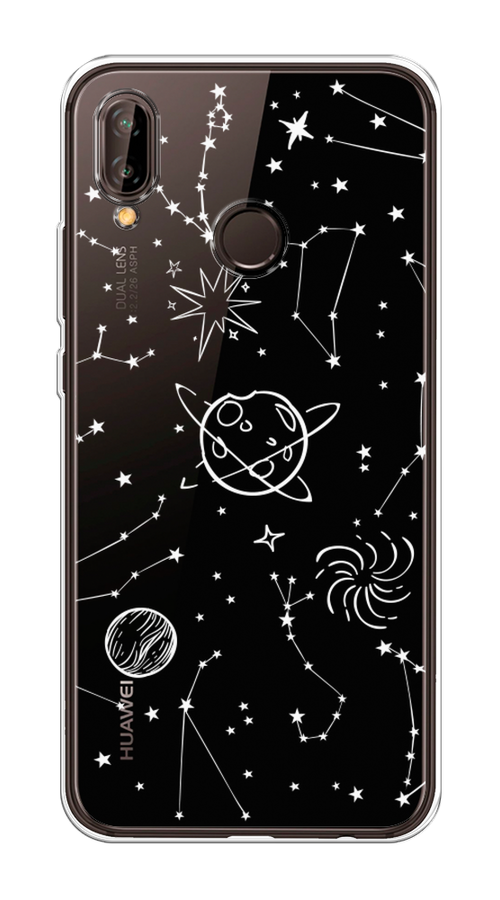 

Чехол на Huawei Nova 3 "Планеты в космосе", Белый, 66150-2