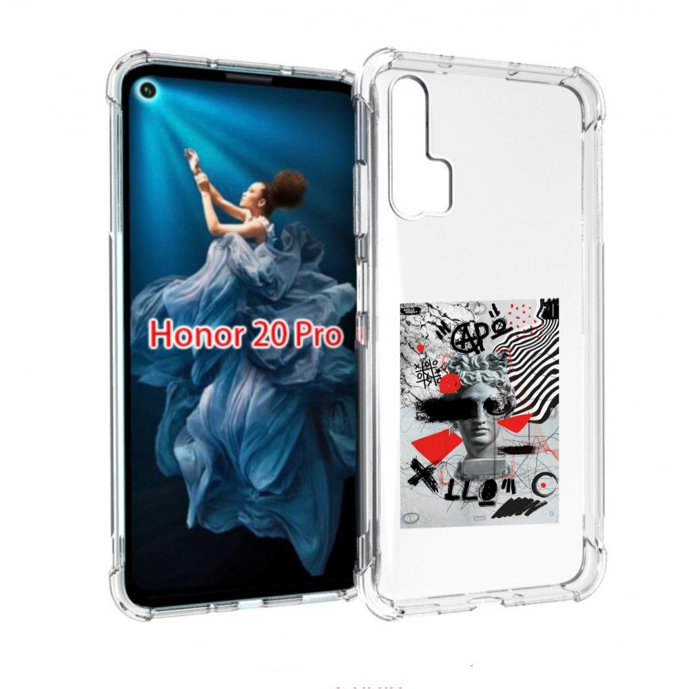

Чехол бампер MyPads стрит арт статуя для Honor 20 Pro противоуда, Прозрачный, Tocco