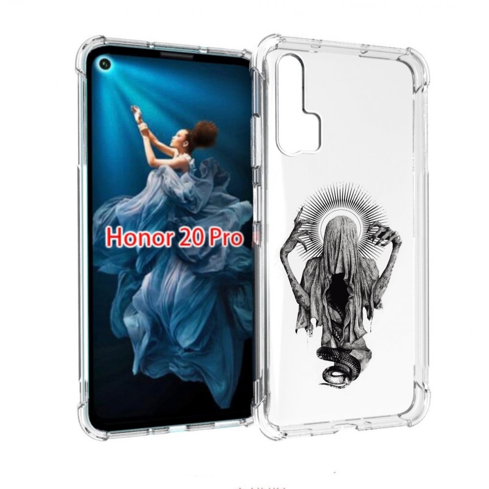 

Чехол бампер MyPads страшная змея в мантии для Honor 20 Pro прот, Прозрачный, Tocco