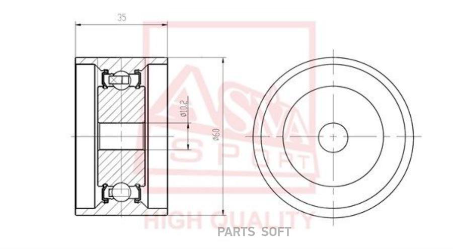 ASVA HYBP-022 Ролик натяжной HYUNDAI TUCSON 2004-2010