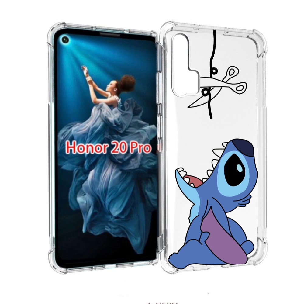 

Чехол бампер MyPads стич-с-ножницами для Honor 20 Pro противоуда, Прозрачный, Tocco