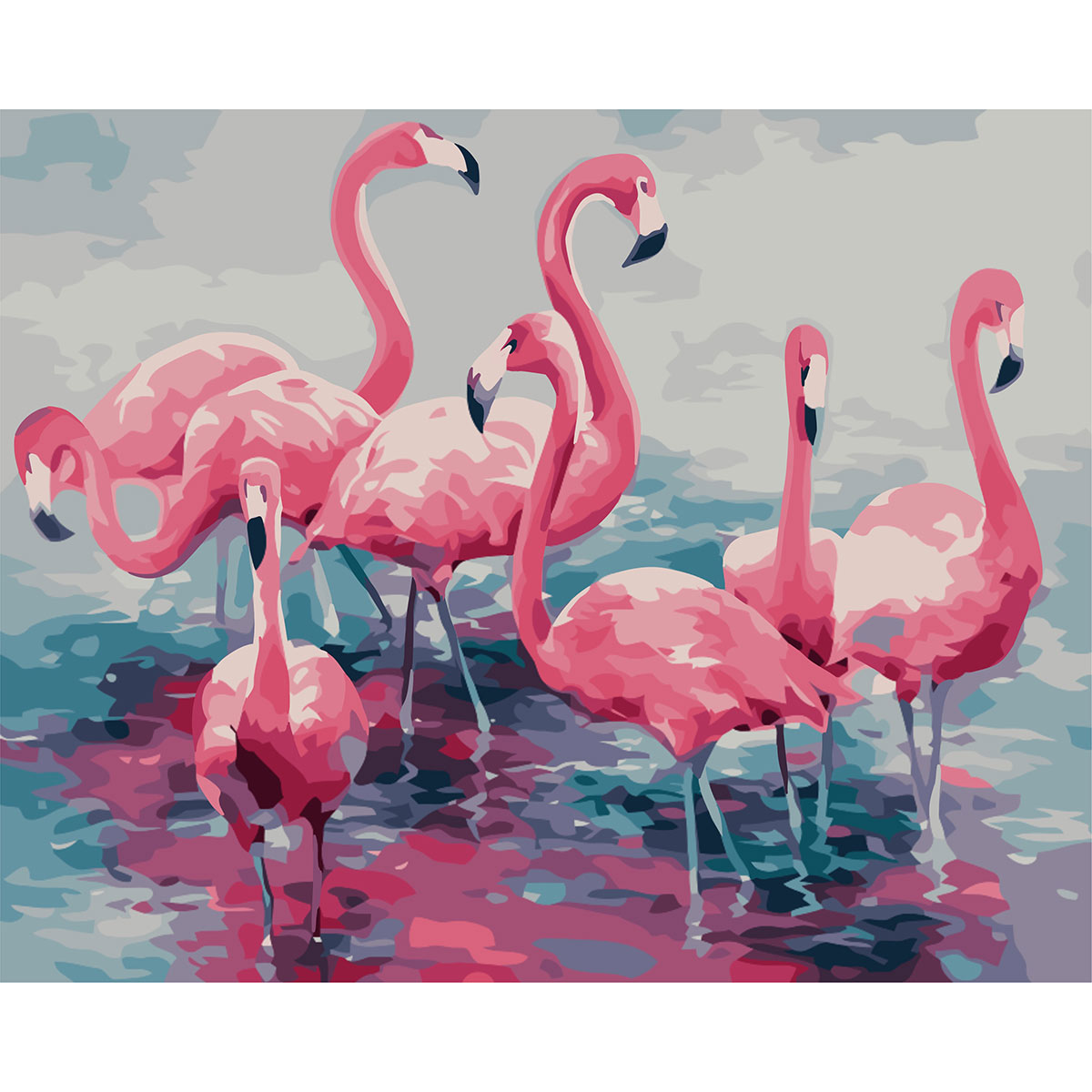 Картина по номерам Cristyle, S111, Розовые фламинго Марсель Сингатуллин, 40х50 см