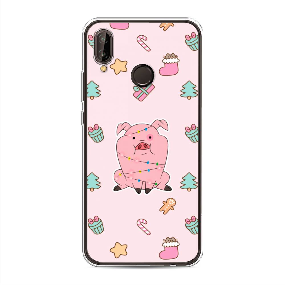 

Чехол на Huawei Nova 3 "Розовая свинка", Розовый;зеленый, 66150-5