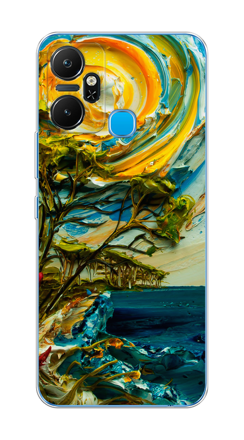 

Чехол на Infinix Smart 6 Plus "Солнце живопись", Желтый;синий, 3102350-4