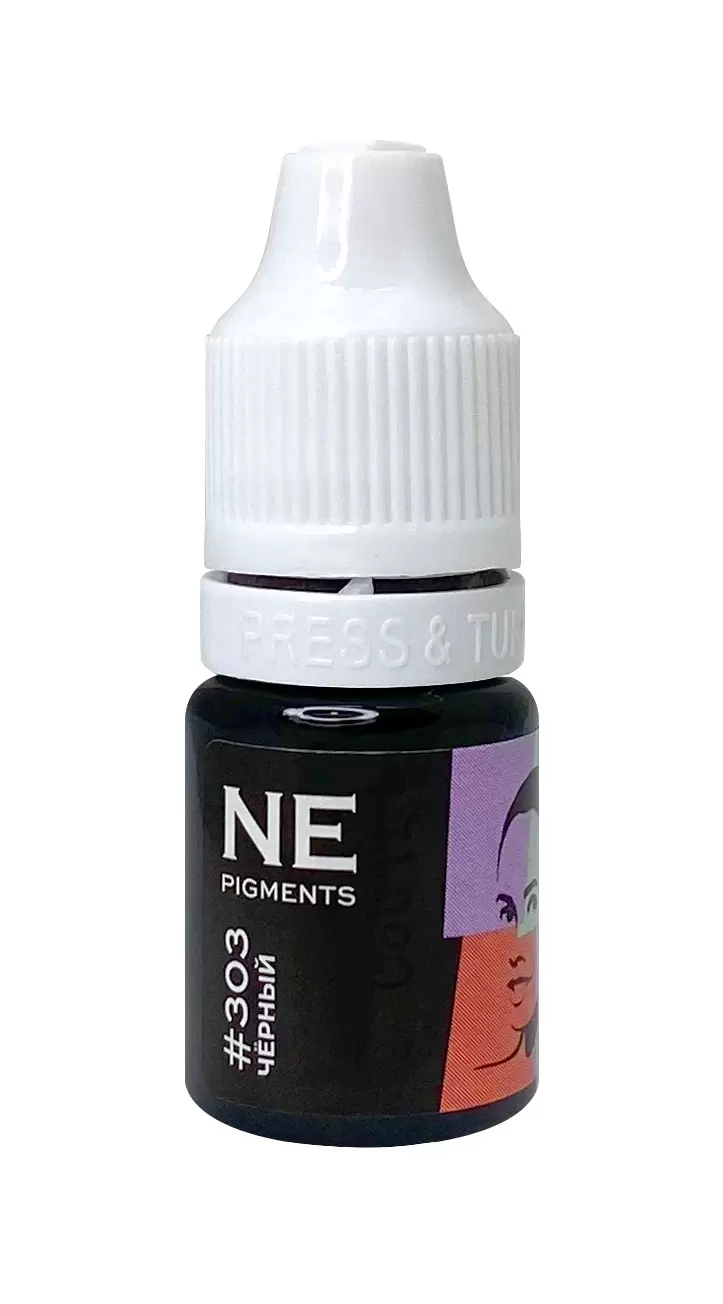 Пигмент для век NE Pigments 10мл Черный №303 пигмент для бровей ne pigments русый холодный 102 15мл