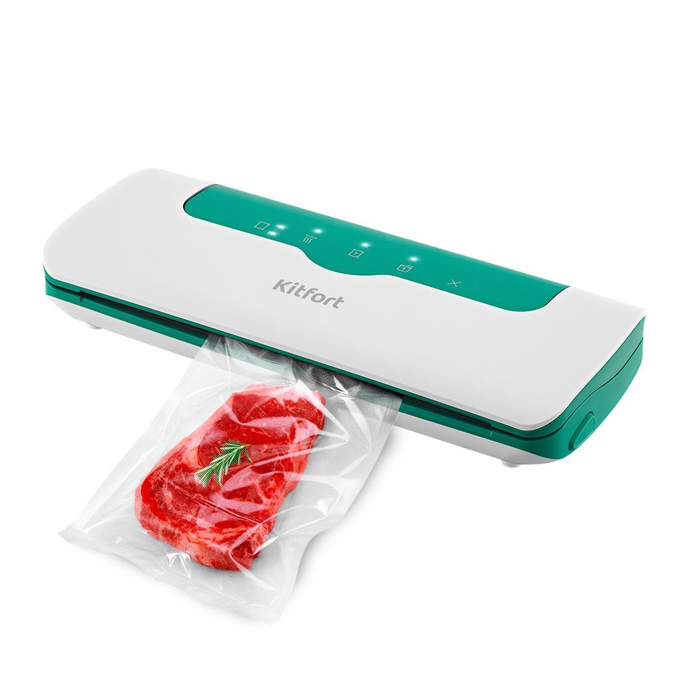 Вакуумный упаковщик Kitfort КТ-1536-2 белый, зеленый вакуумный упаковщик status solid 300 белый красный