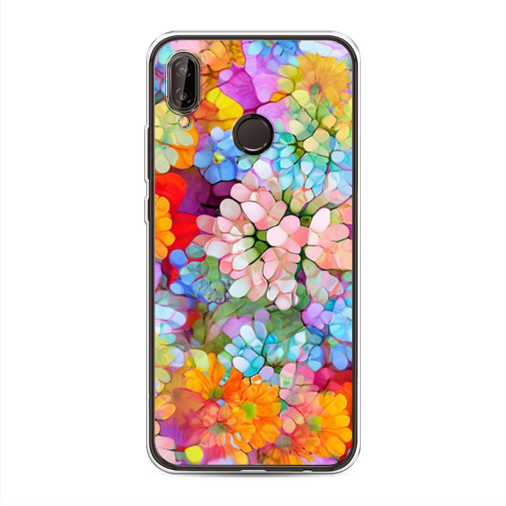 

Чехол на Huawei Nova 3 "Цветы витраж", Оранжевый;розовый;голубой, 66150-3