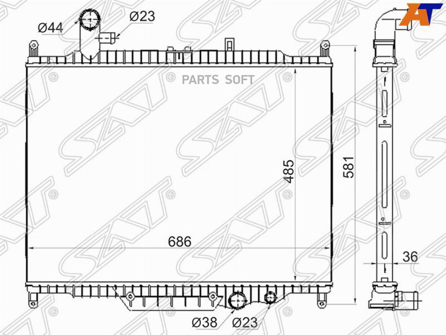 

SAT Радиатор LAND ROVER DISCOVERY IV 3.0D 09-