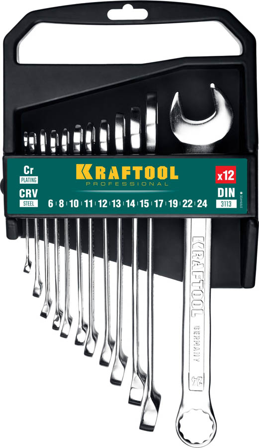 

Набор гаечных ключей Kraftool 27079-H12C комбинированных 12 шт 6 - 24 мм