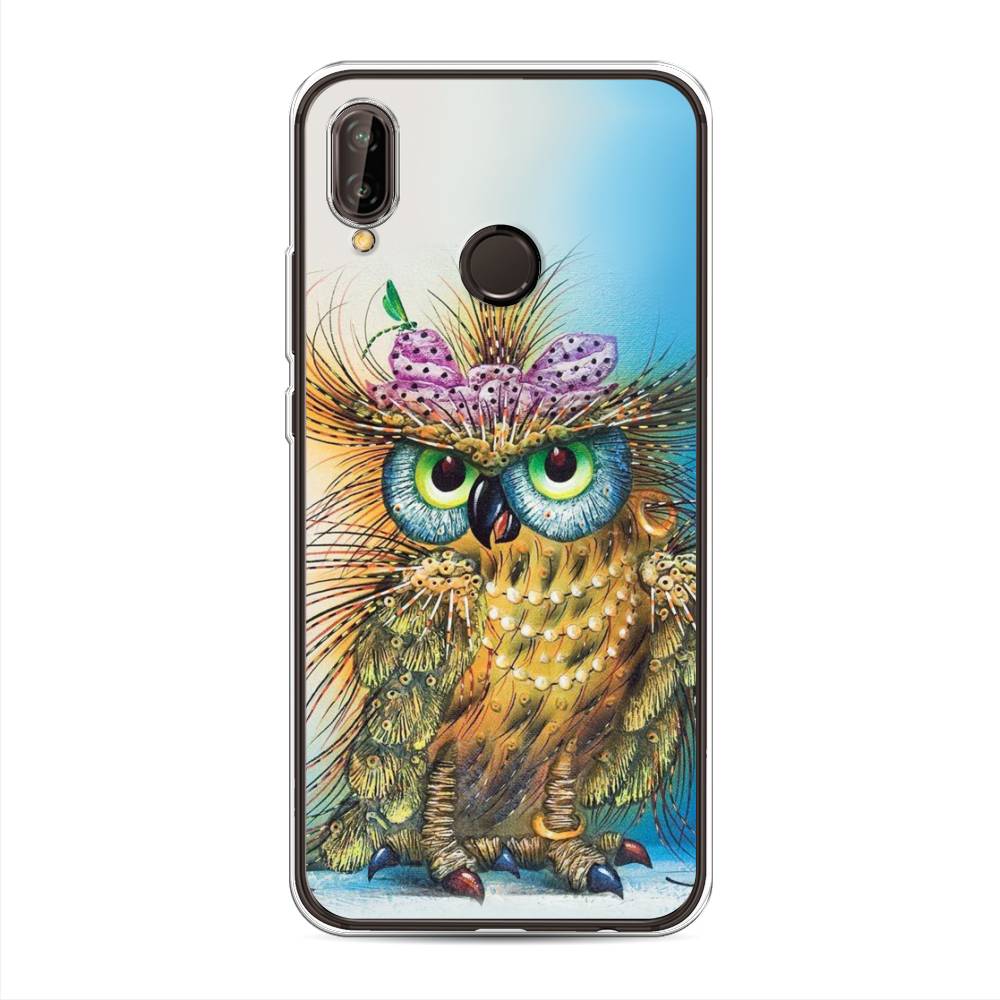 

Чехол на Huawei Nova 3 "Модная сова", Коричневый;голубой, 66150-1