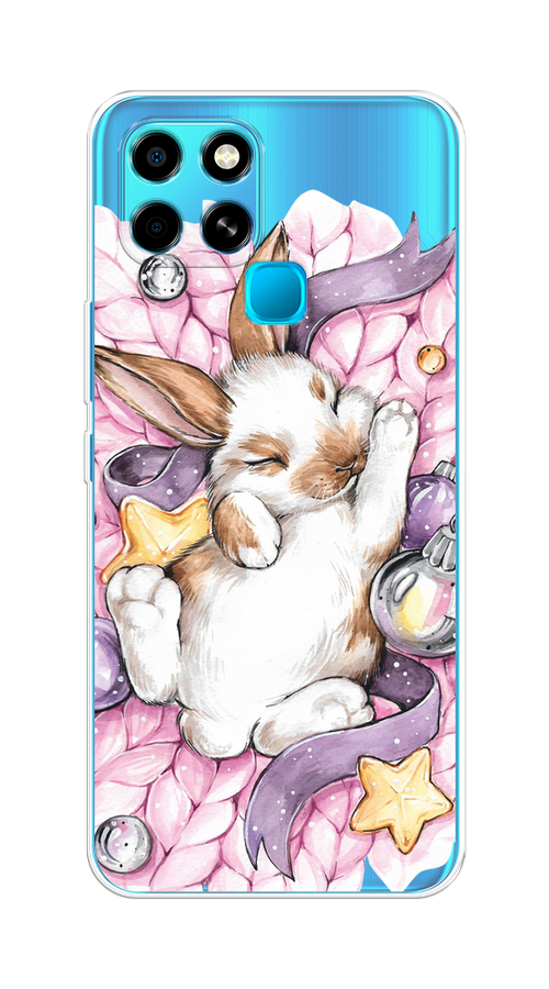 

Чехол на Infinix Smart 6 "Кролик спит", Розовый;белый, 3101050-5