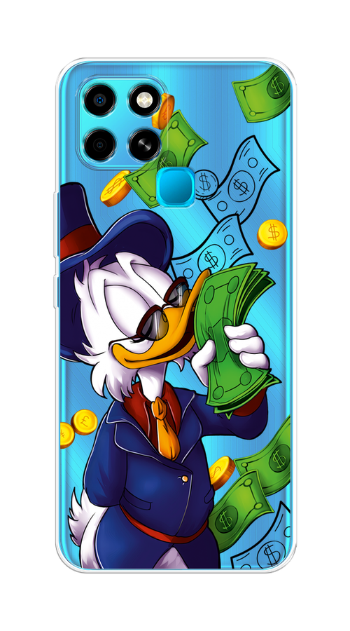 

Чехол на Infinix Smart 6 "Scrooge McDuck with Money", Синий;зеленый;белый, 3101050-6