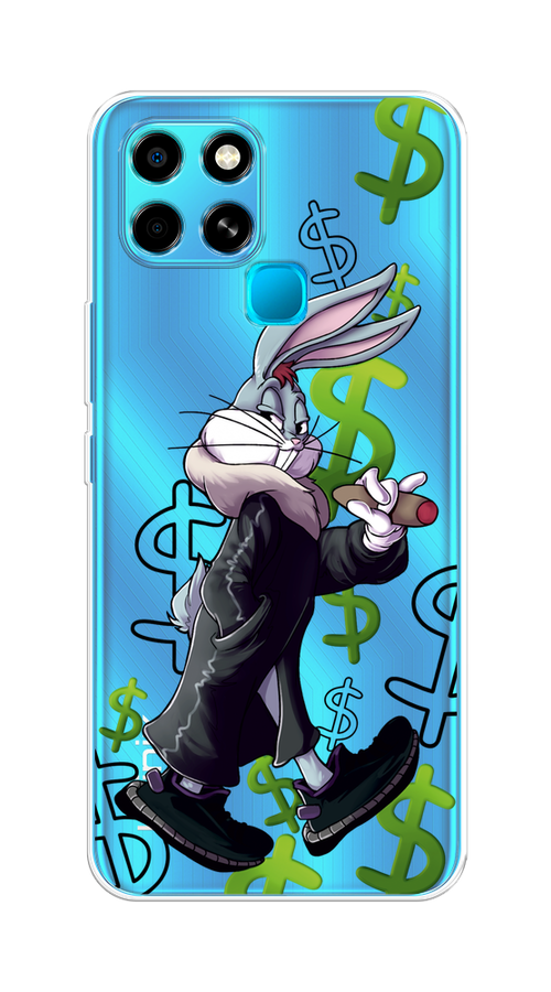 

Чехол на Infinix Smart 6 "Rich Bugs Bunny", Зеленый;черный;голубой, 3101050-6