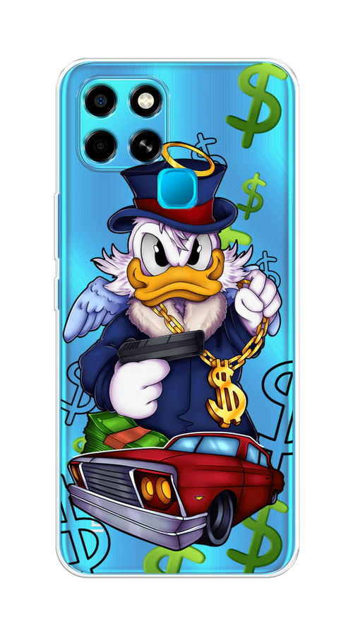 

Чехол на Infinix Smart 6 "Scrooge McDuck with a Gold Chain", Красный;синий;белый, 3101050-6