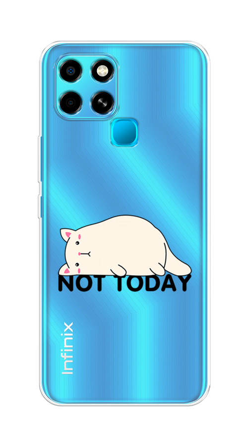 

Чехол на Infinix Smart 6 "Cat not today", Белый;розовый;черный, 3101050-1