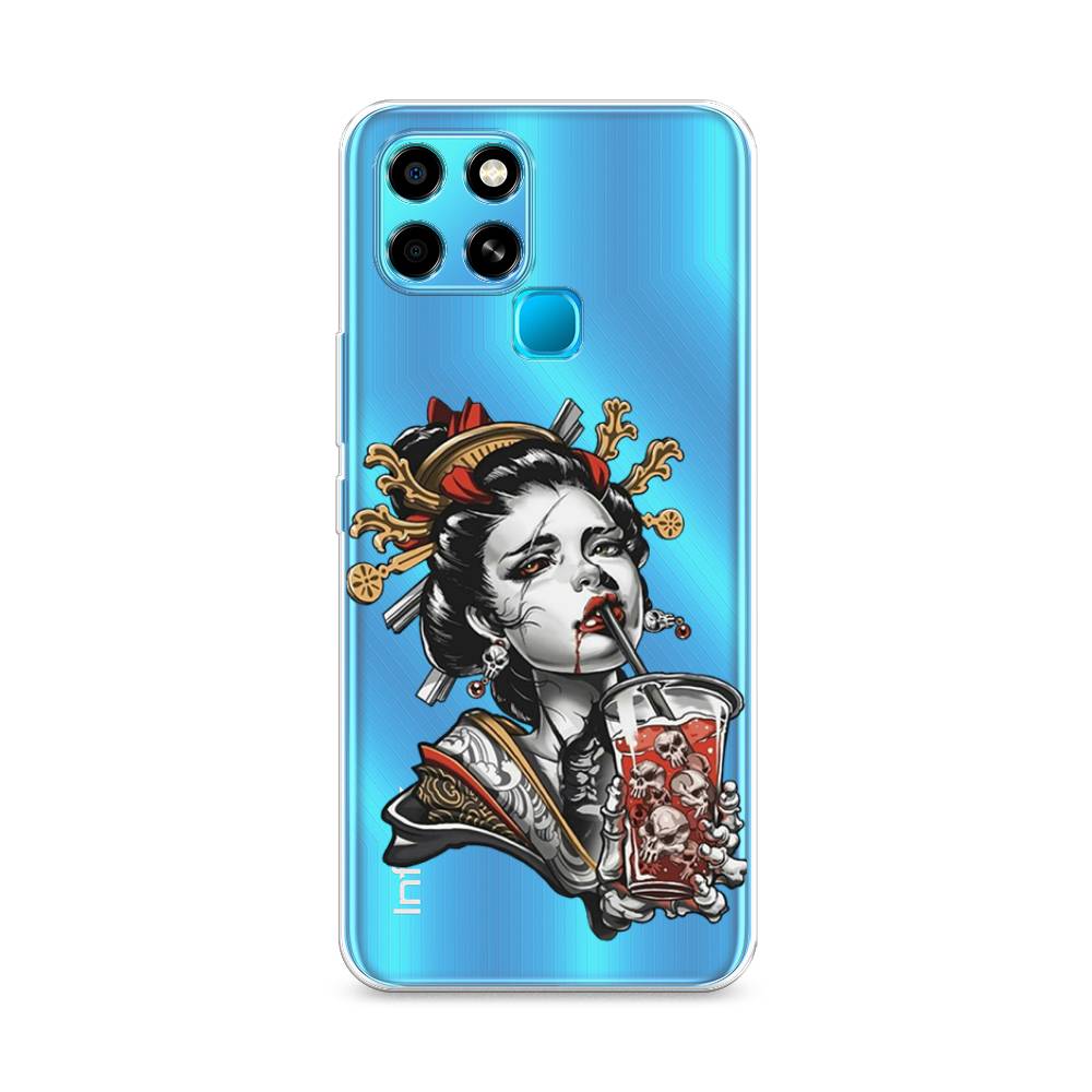 

Чехол для Infinix smart 6 "Опасная гейша", Красный;черный;серый, 3101050-4