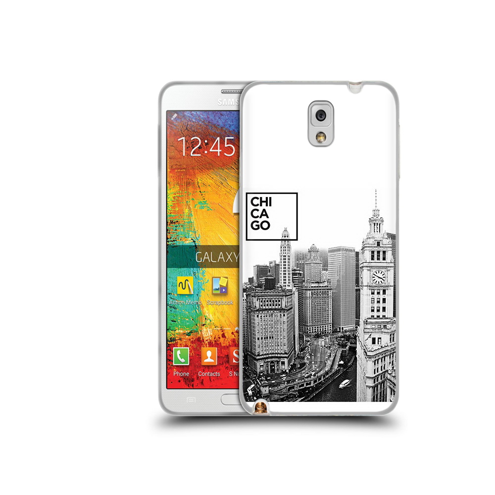 

Чехол MyPads Tocco для Samsung Galaxy Note 3 черно белый чикаго, Прозрачный, Tocco