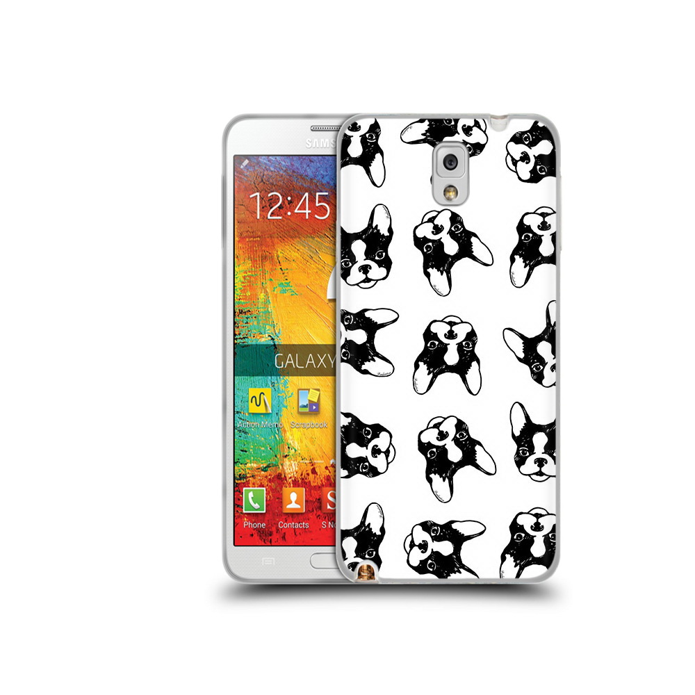 

Чехол MyPads Tocco для Samsung Galaxy Note 3 черно белые собачки, Прозрачный, Tocco