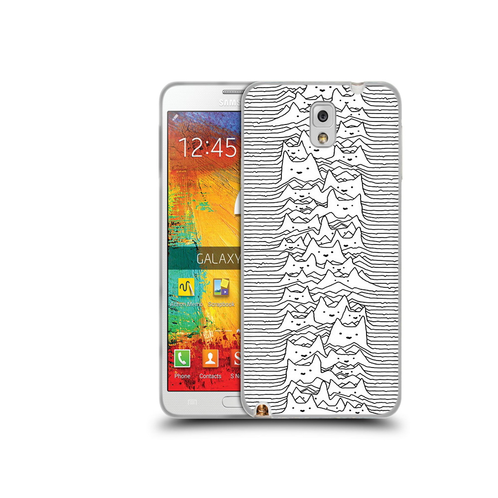 

Чехол MyPads Tocco для Samsung Galaxy Note 3 черно белые коты 3D, Прозрачный, Tocco