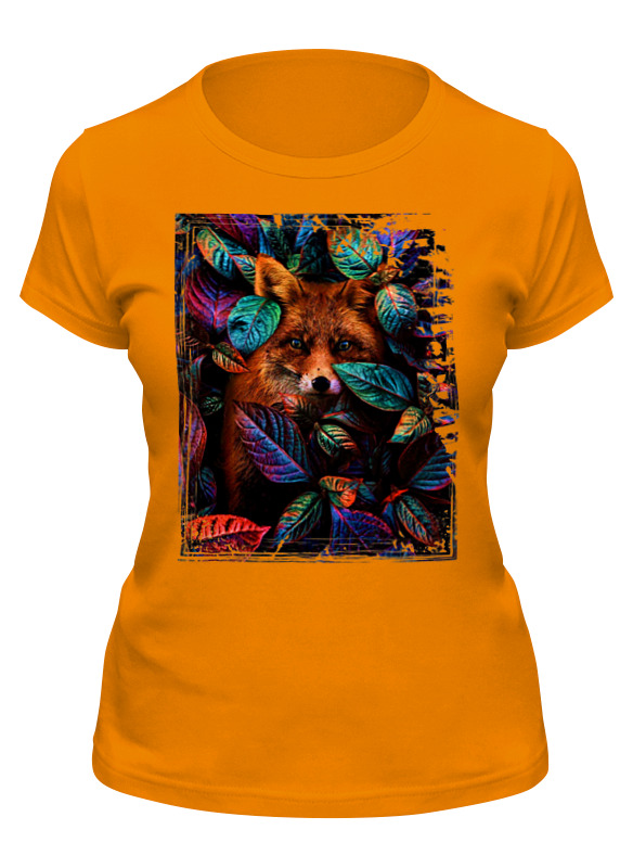 

Футболка женская Printio Animalsart оранжевая 2XL, Оранжевый, Animalsart