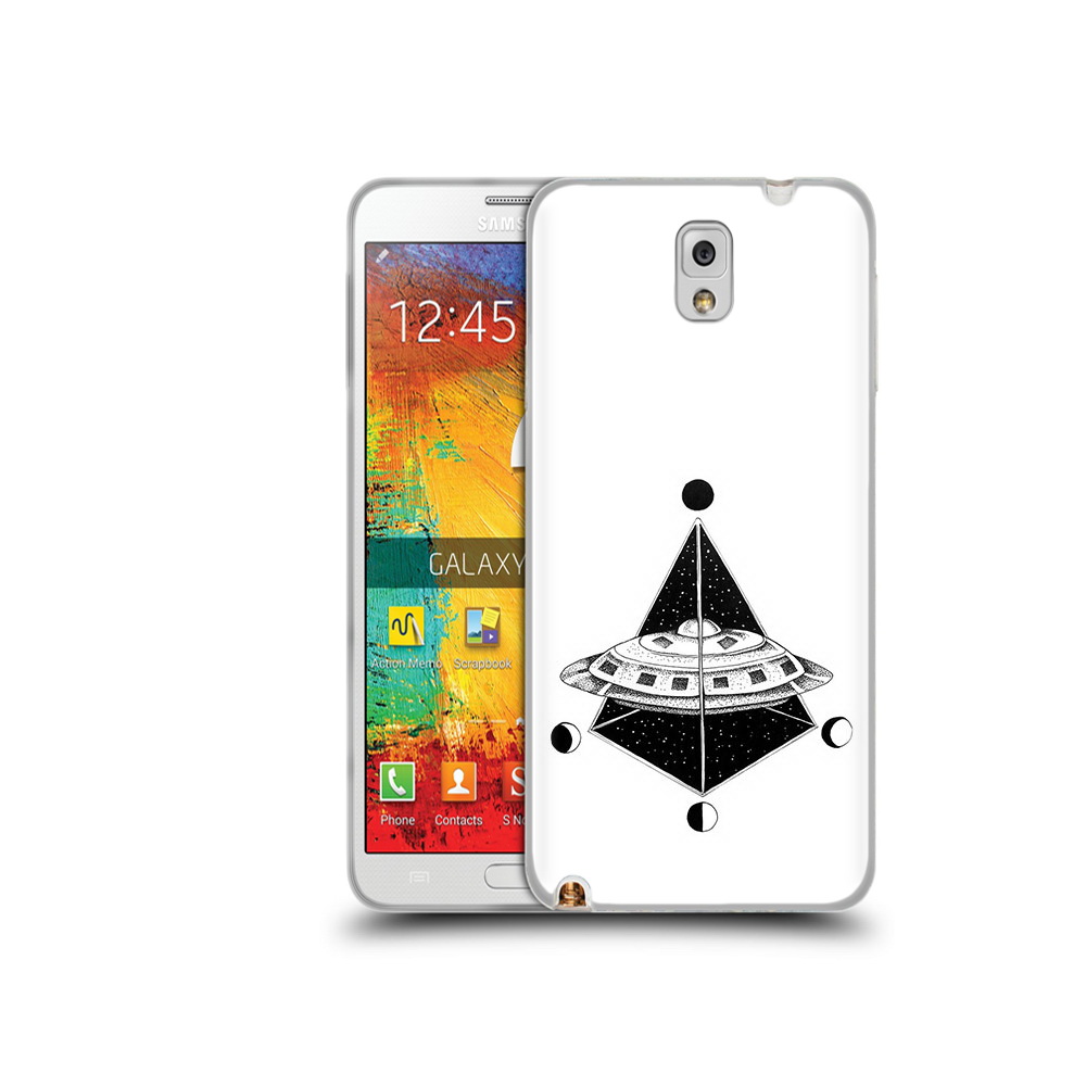 Чехол MyPads Tocco для Samsung Galaxy Note 3 черно белая летающая тарелка