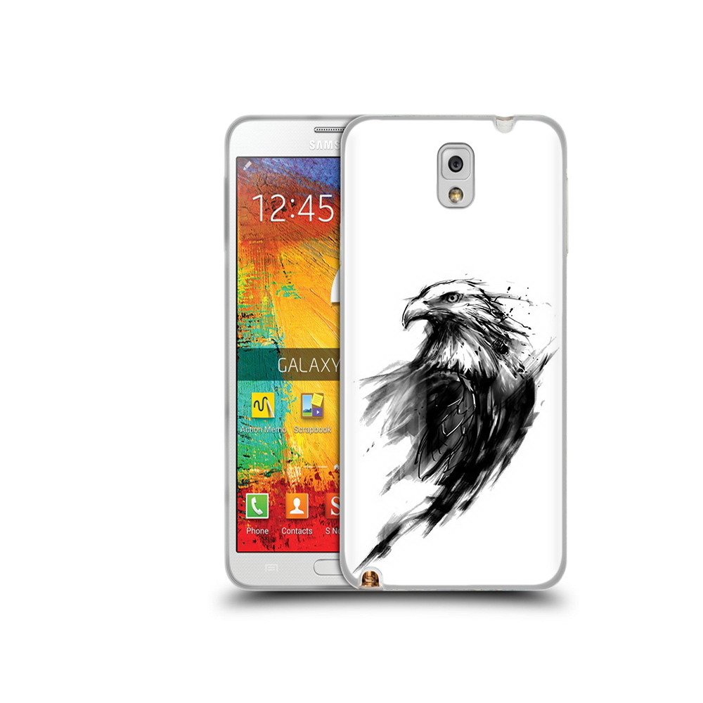

Чехол MyPads Tocco для Samsung Galaxy Note 3 чб птица, Прозрачный, Tocco