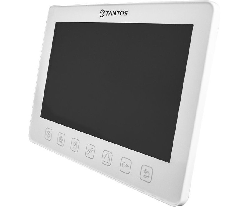 фото Монитор видеодомофона цв tft lcd 7 сенсорные кнопки hands-free 2 вх. prime slim white tantos