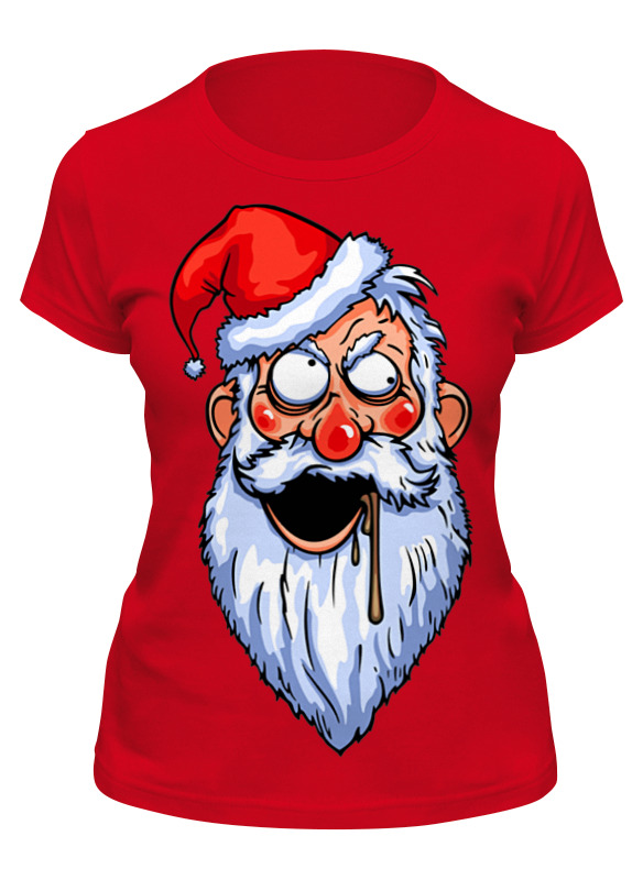 

Футболка женская Printio Crazysanta красная 2XL, Красный, Crazysanta