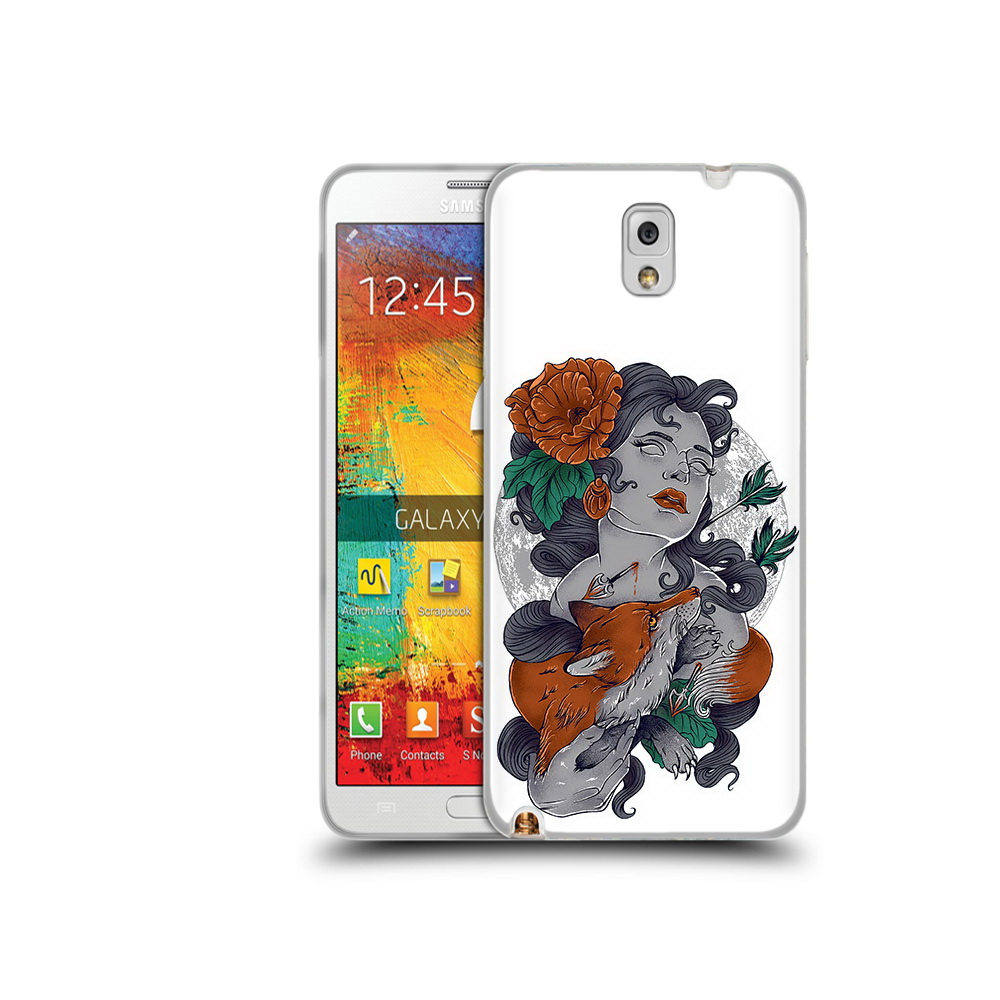 

Чехол MyPads Tocco для Samsung Galaxy Note 3 темная девушка с лисой, Прозрачный, Tocco