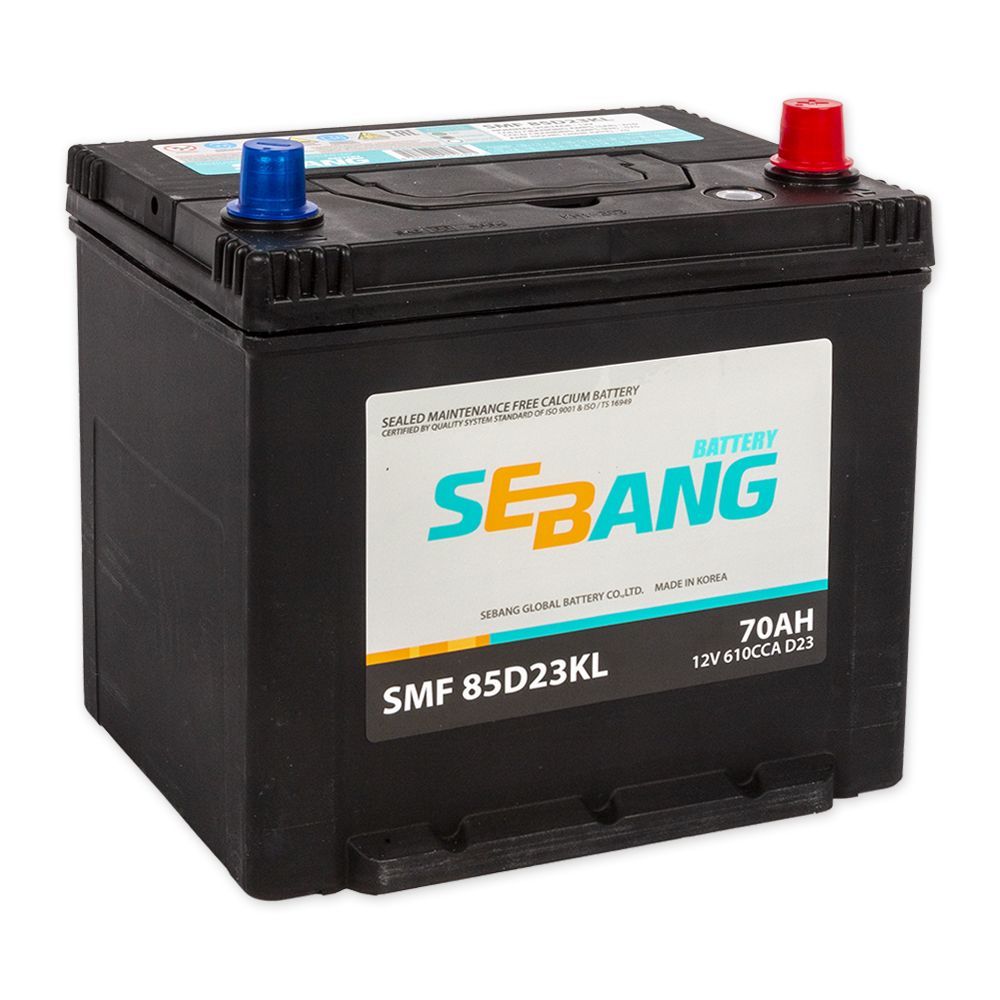 

Аккумулятор SEBANG SMF 70 А/ч обратная R+ EN 610A 232x175x225 SMF 85D23KL SMF 85D23KL