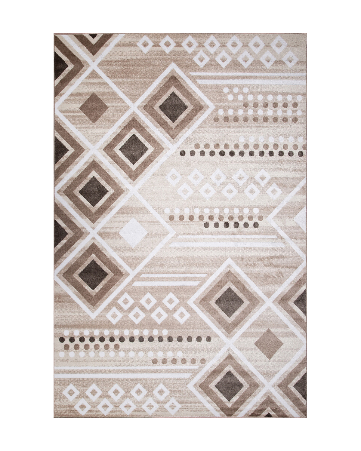 фото Ковёр merinos valencia deluxe 100x200 прямоугольный кремовый/коричневый d962