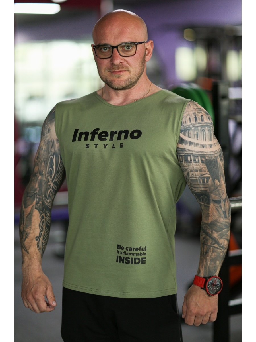 

Майка мужская INFERNO style М-002-005 хаки S, М-002-005
