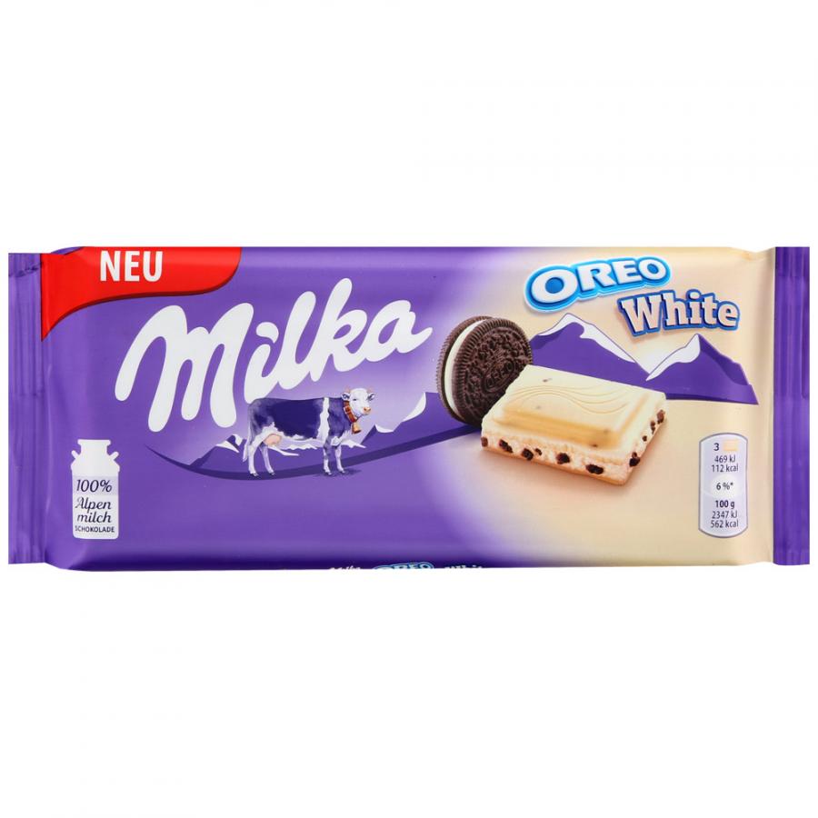 Белый шоколад Milka с печеньем Oreo 100 гр Упаковка 22 шт