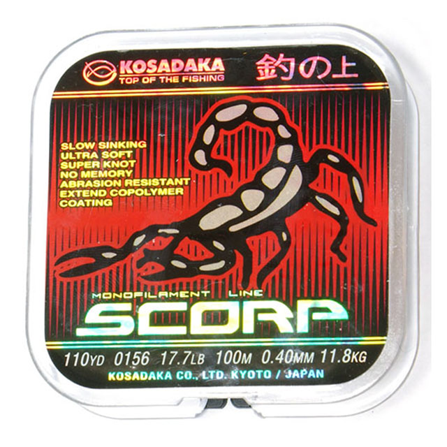 

Kosadaka Леска монофильная KOSADAKA SCORP (20950 (100 м 0,2мм) ), Прозрачный