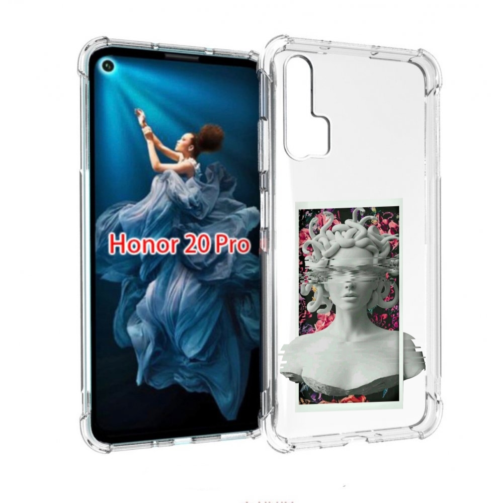 

Чехол бампер MyPads статуя-медузы для Honor 20 Pro противоударный, Прозрачный, Tocco